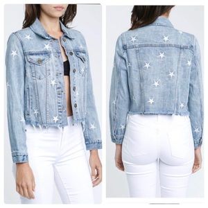 Pistola Brando Star Embroidery Denim Jacket Sz S